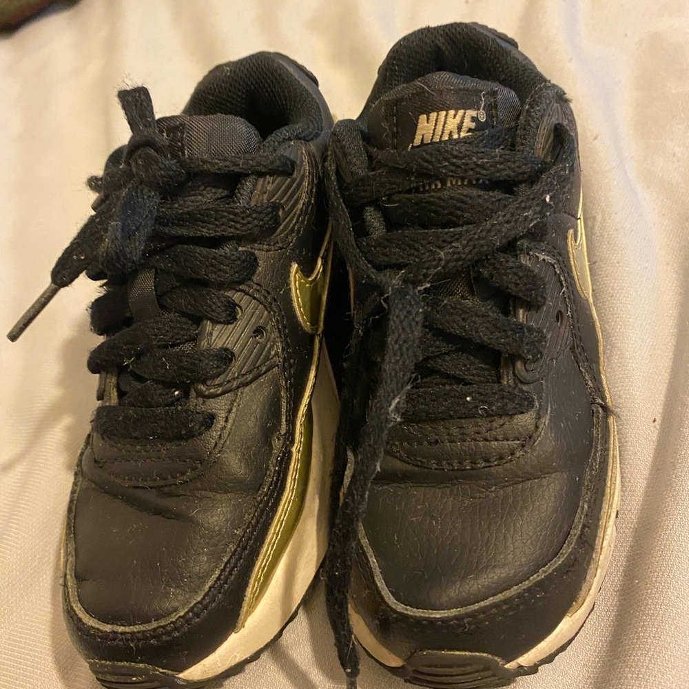 Nike Black and Gold Sneakers with Chunky Sole